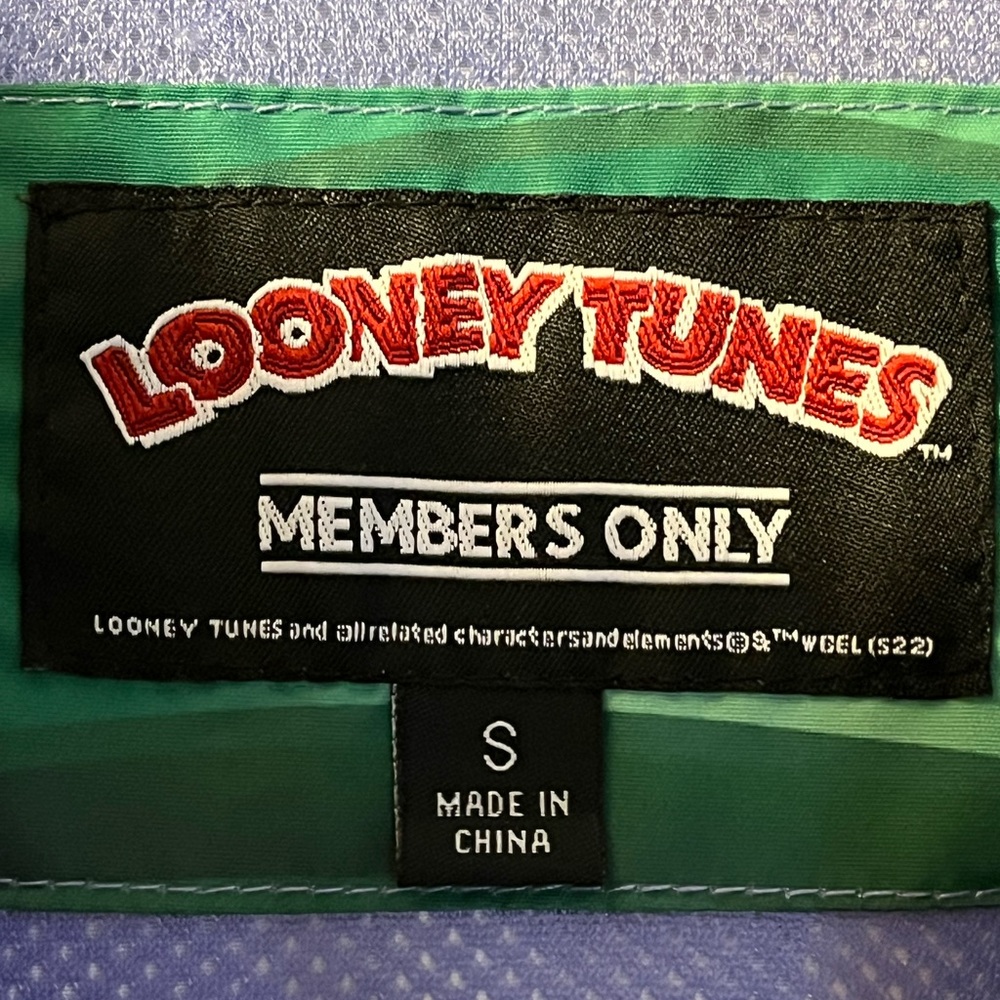 Members Only Looney Tunes Full Zip Windbreaker Hooded Jacket S Small - Picture 5 of 9